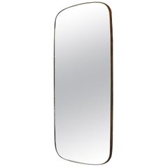 Vintage Italian 1950s Curved Brass Mirror