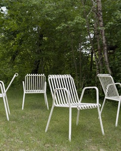 Vintage Italian 1950s Metall Garten Stühle - Satz von 4