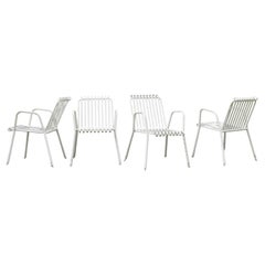Vintage Italian 1950s Metall Garten Stühle - Satz von 4