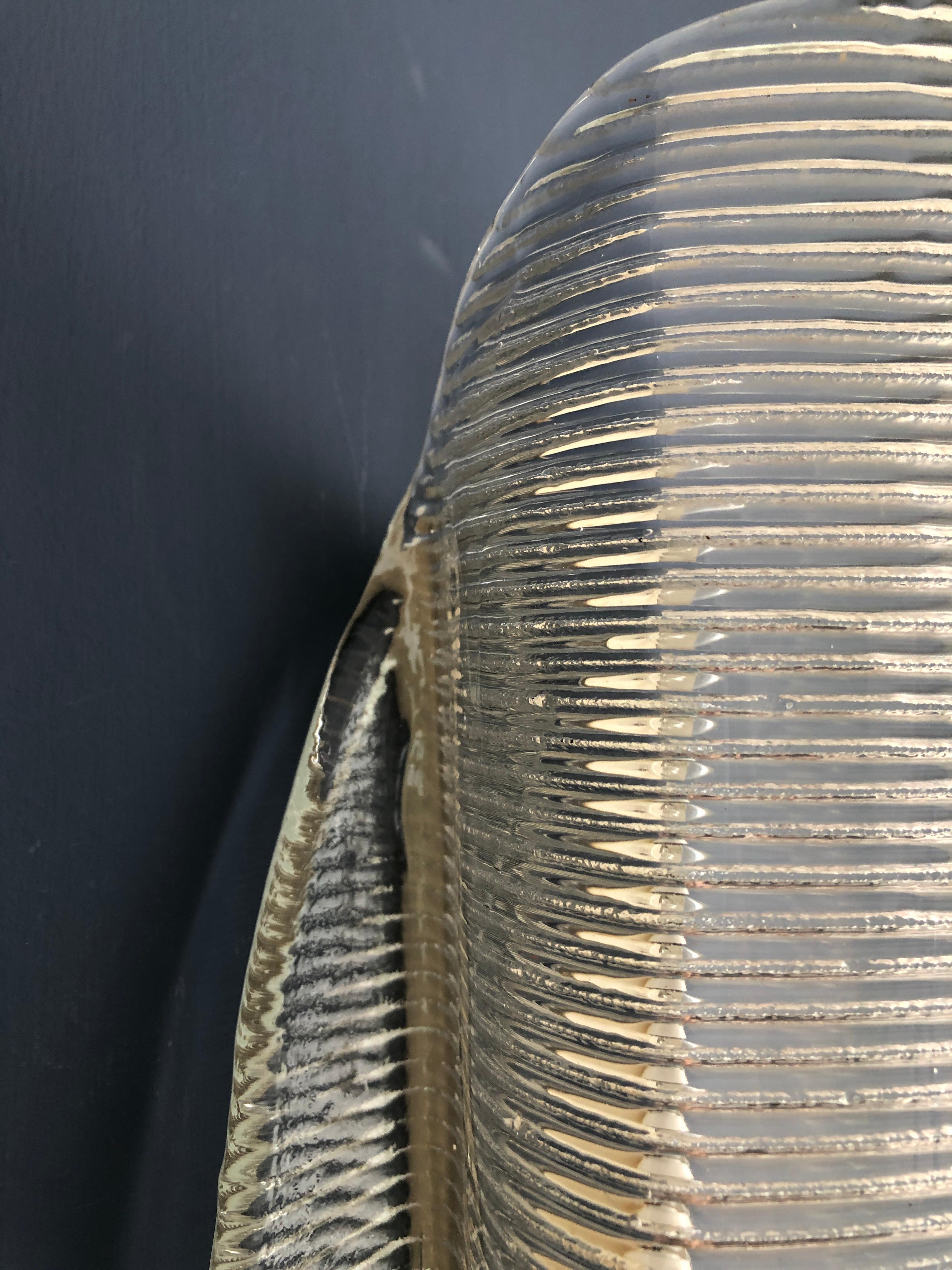 Vintage Italian 1950s Venini Applique Light in Clear Blown Glass 9
