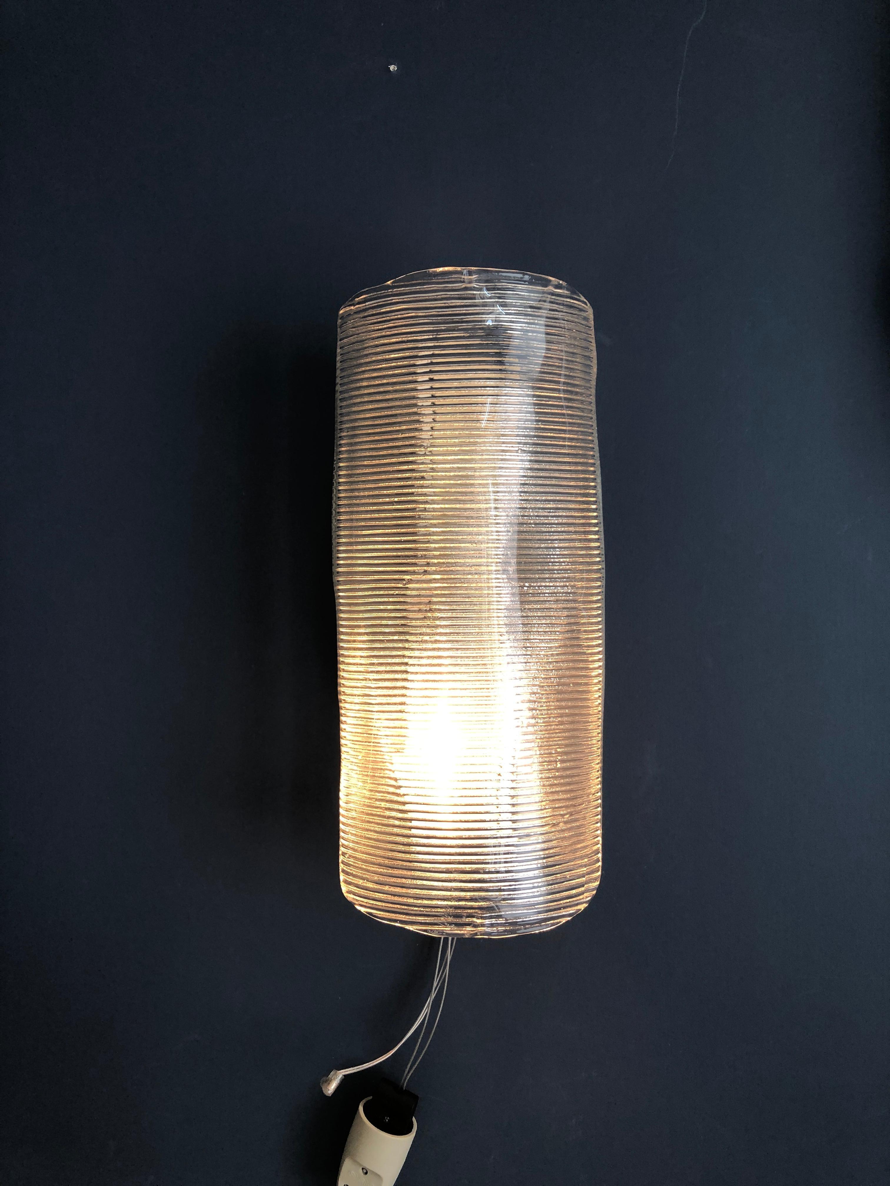 Vintage Italian 1950s Venini Applique Light in Clear Blown Glass In Good Condition In Copenhagen K, DK