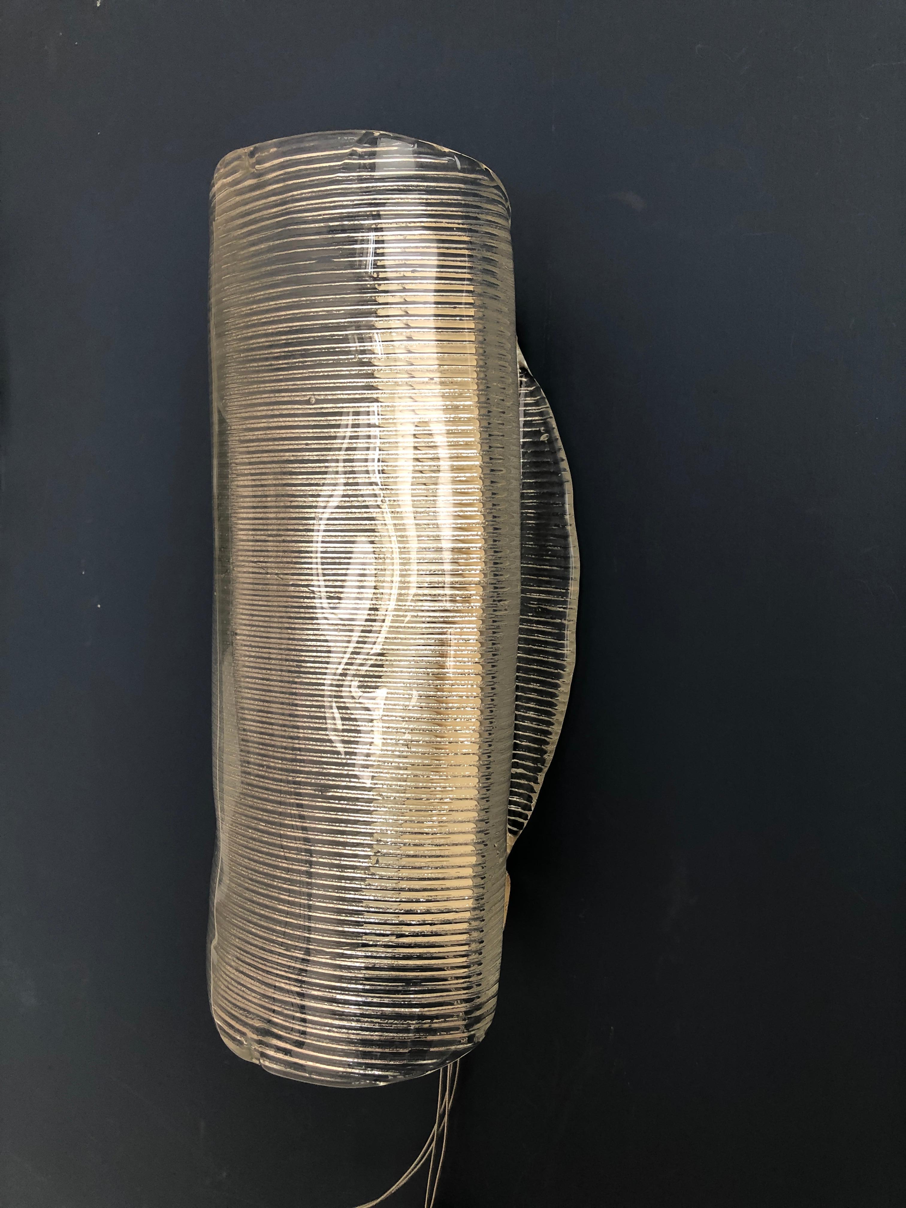 Mid-20th Century Vintage Italian 1950s Venini Applique Light in Clear Blown Glass