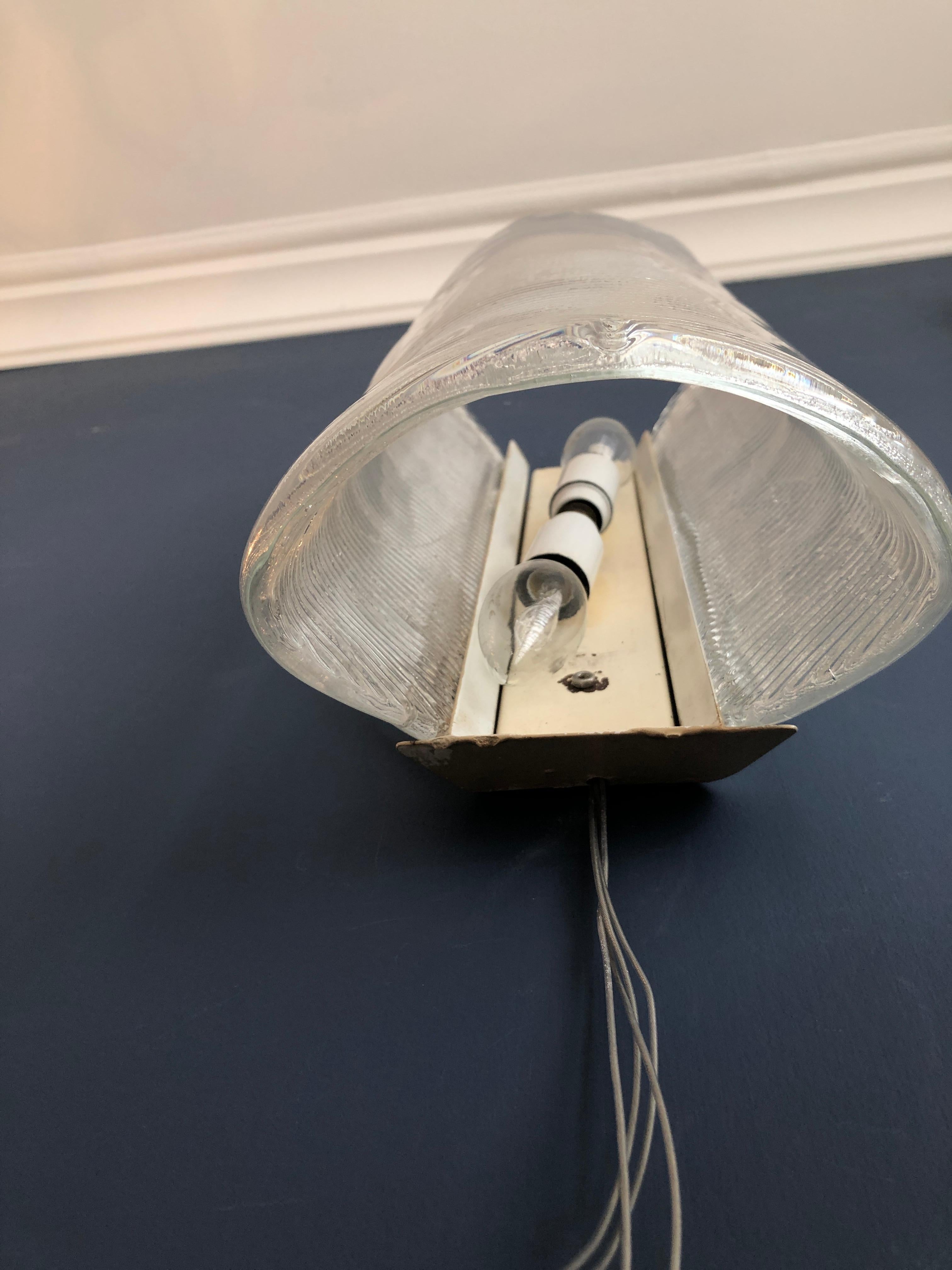 Vintage Italian 1950s Venini Applique Light in Clear Blown Glass 3
