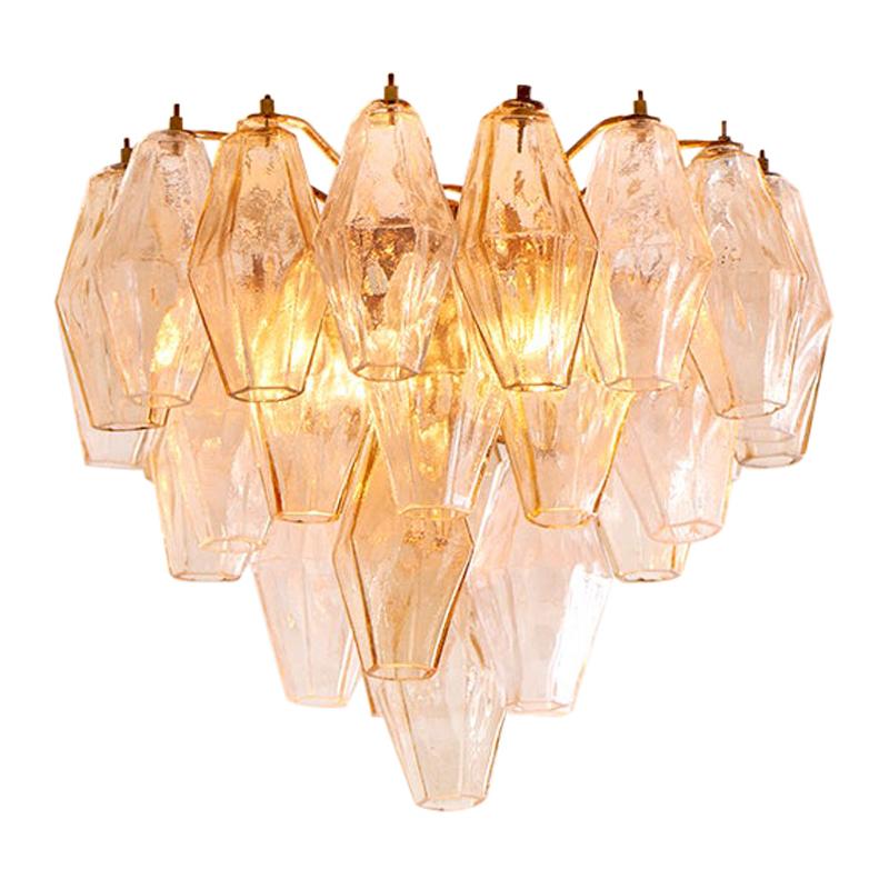 Vintage Italian 1960s Paolo Venini Chandelier in Smoked and Clear Blown Glass