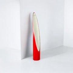 Vintage Italian 1970s Lipstick Floor Mirror in Glossy Red