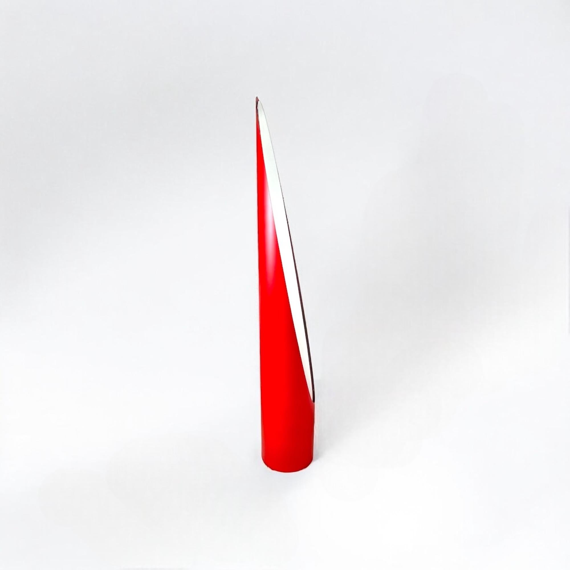Mid-Century Modern Vintage Italian 1970s Lipstick Floor Mirror in Glossy Red