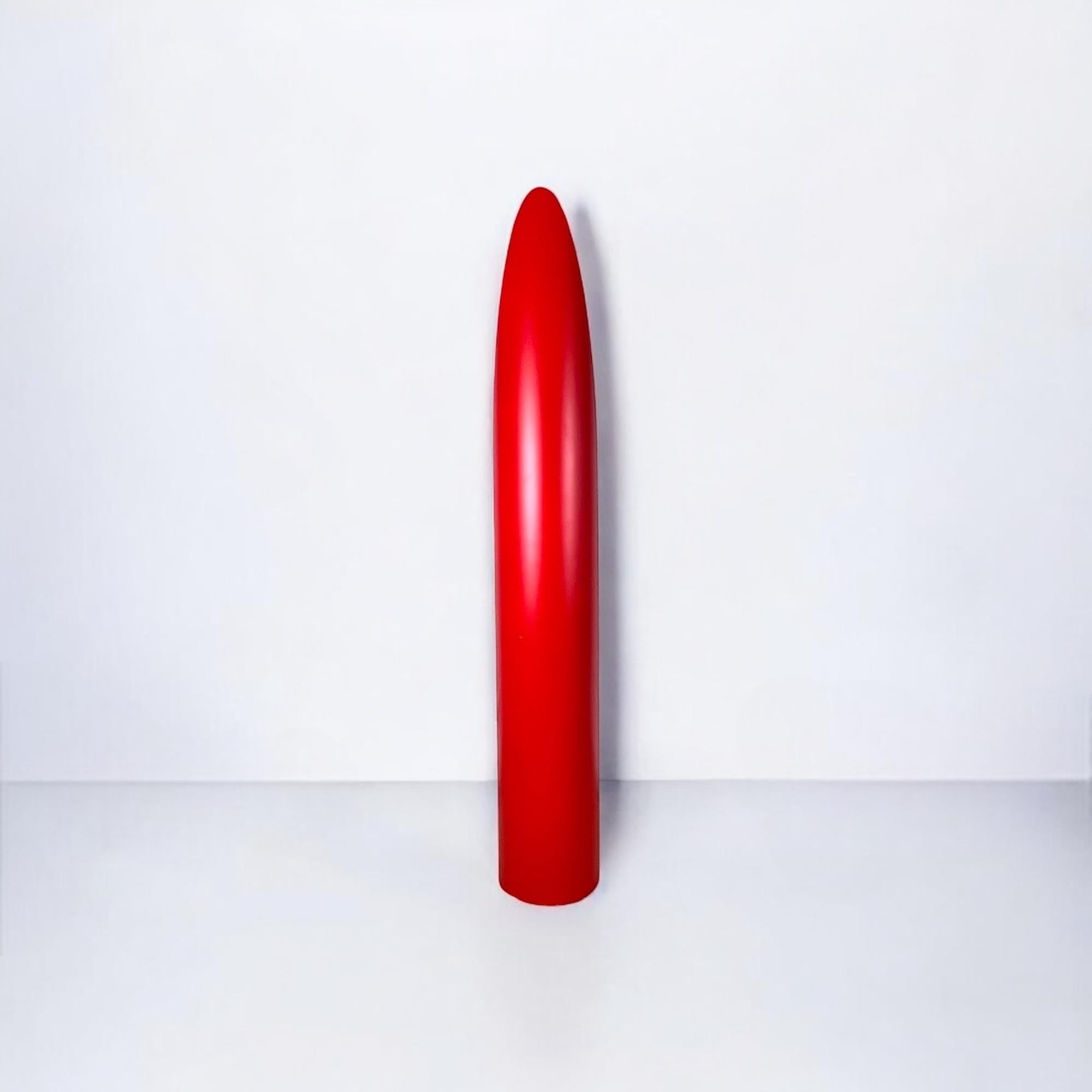 Late 20th Century Vintage Italian 1970s Lipstick Floor Mirror in Glossy Red