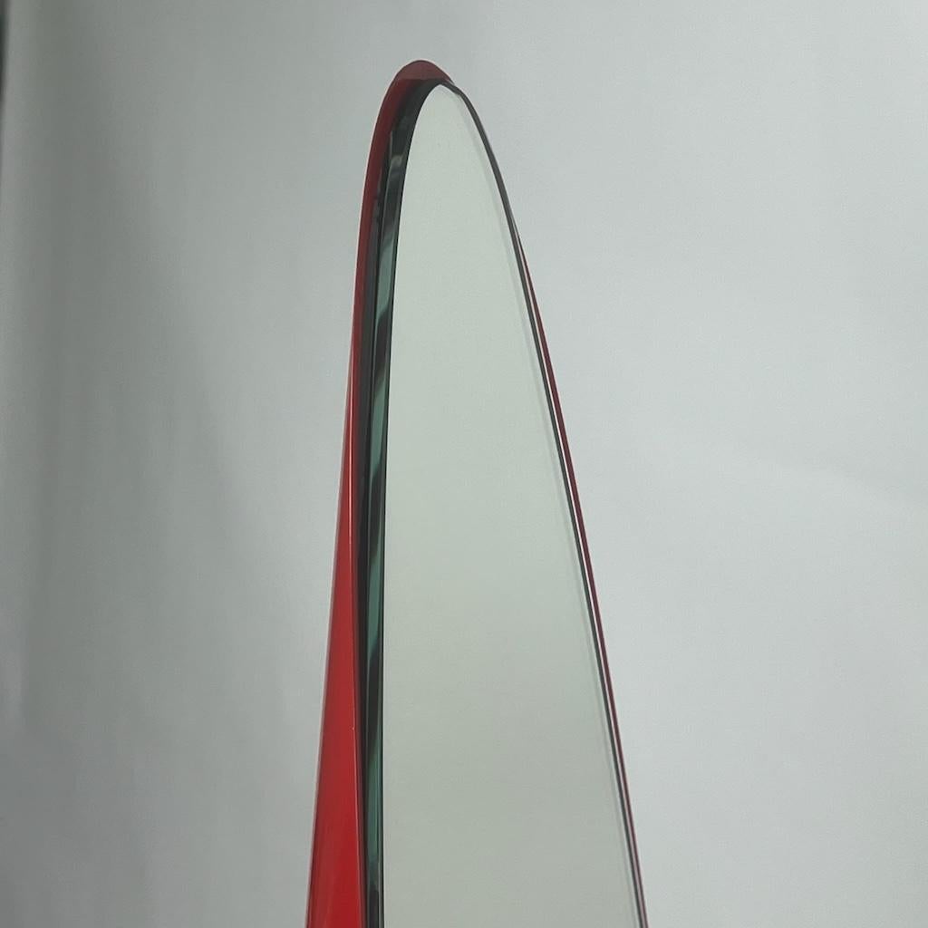 Vintage Italian 1970s Lipstick Floor Mirror in Glossy Red For Sale 1