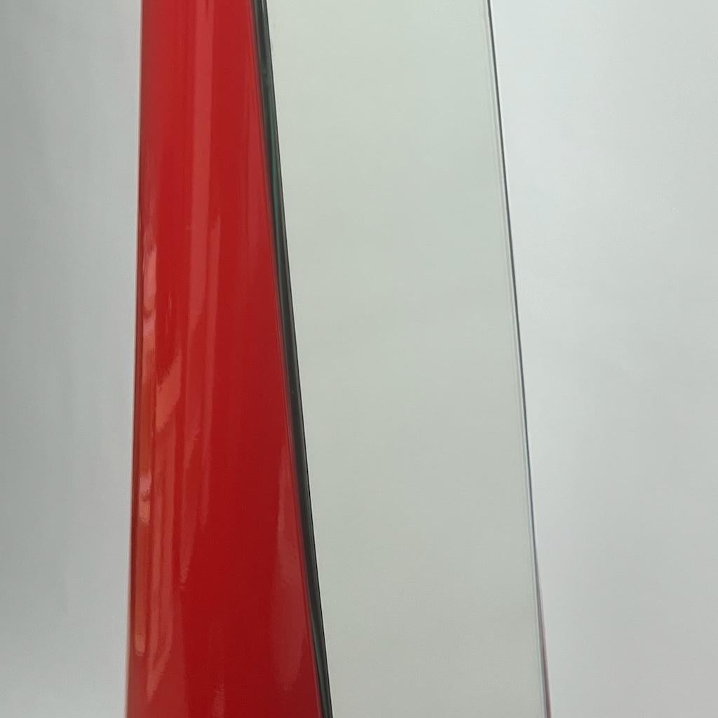 Vintage Italian 1970s Lipstick Floor Mirror in Glossy Red For Sale 2