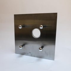 Vintage Italian 1970s sculptural metal lamp in the style of Angelo Brotto