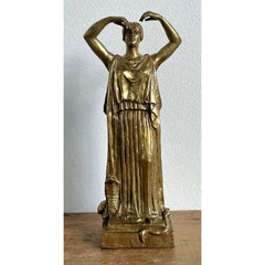 Vintage Italian 19th Century Polished Bronze of Peplophoros