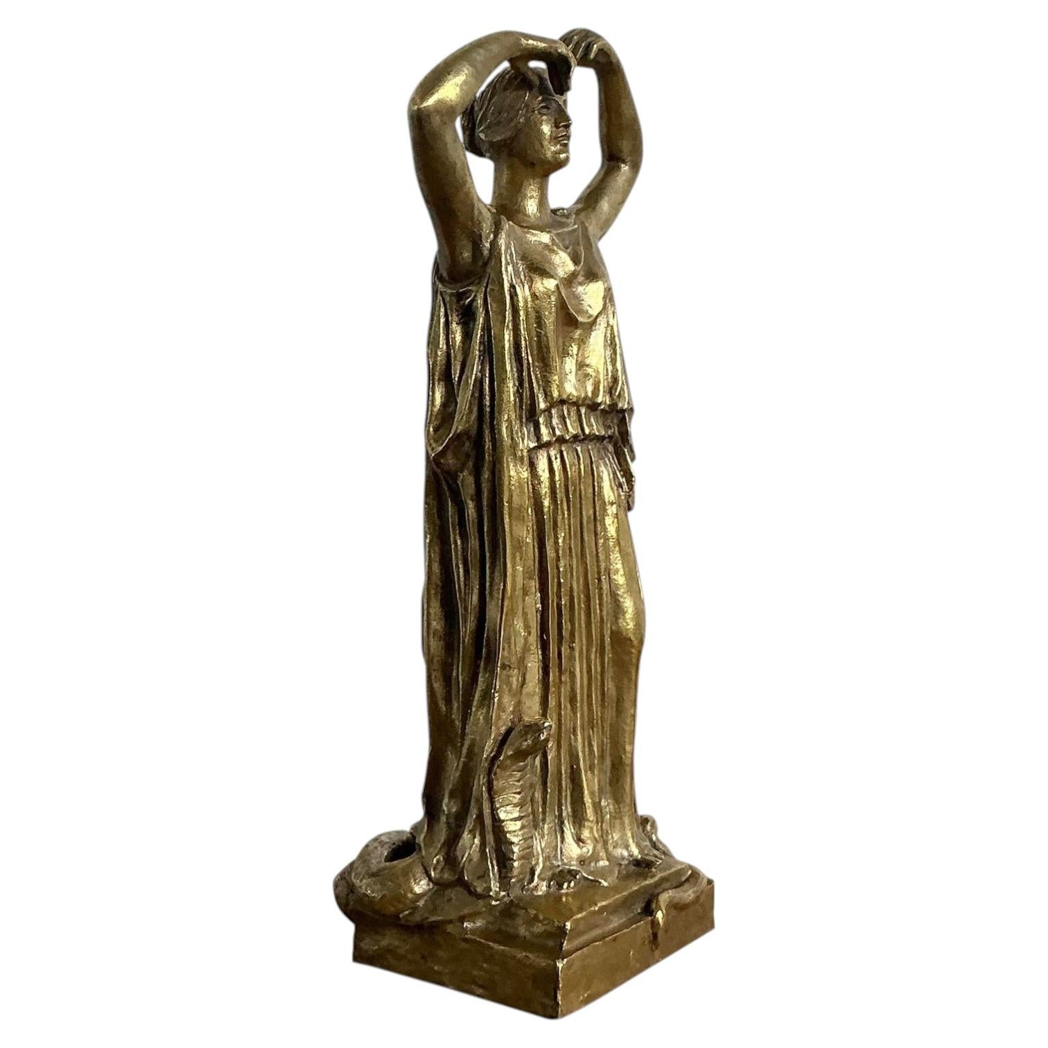 Vintage Italian 19th Century Polished Bronze of Peplophoros