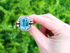 Vintage Italian 26.01 Carat Topaz, Sapphire and Diamond Cocktail Ring