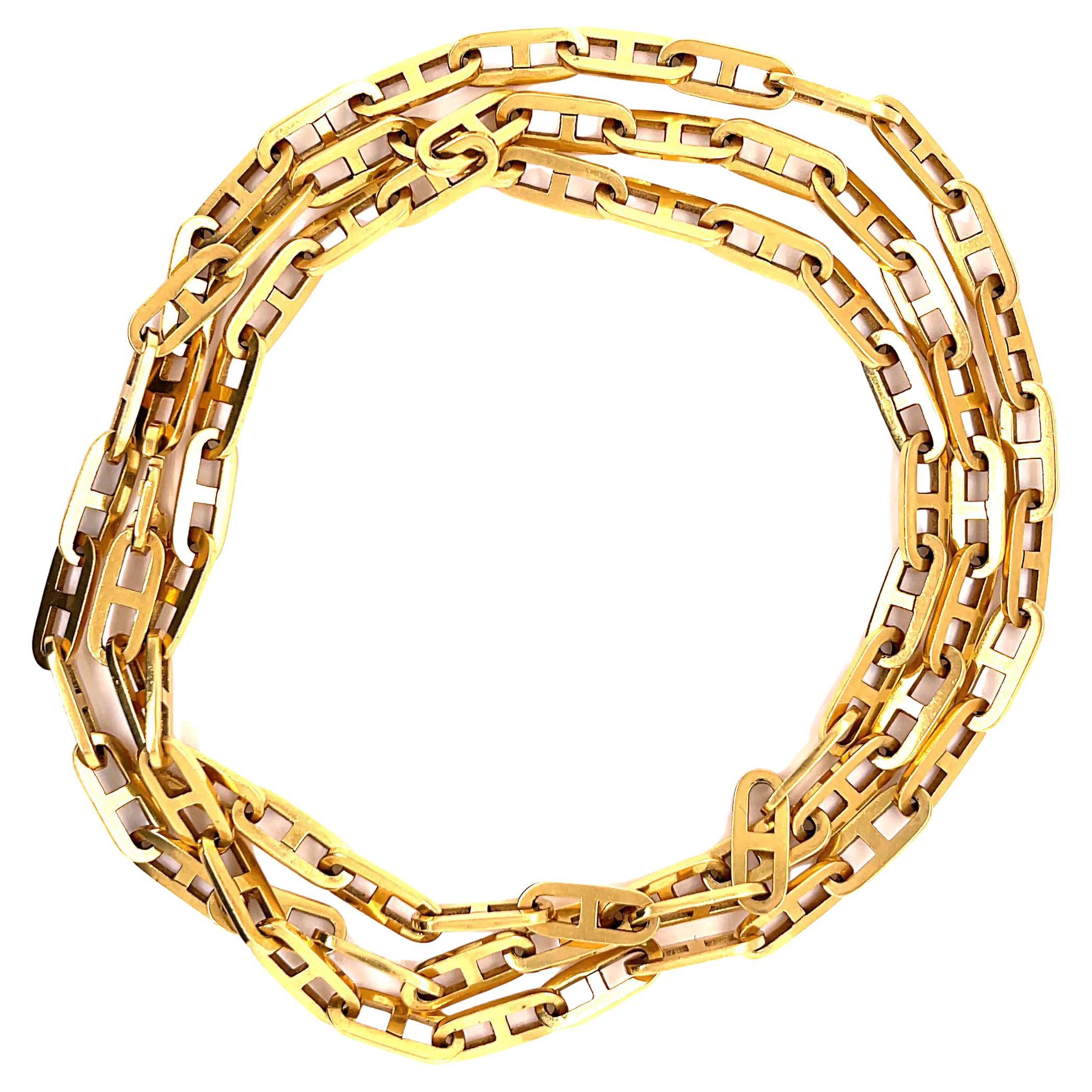 Vintage Italian 18 Karat Gold Mariner's Link Necklace