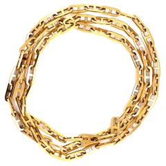 Collier italien vintage à maillons de marin en or 18 carats
