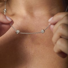 Vintage Italian 4.30 carat diamond 14k white gold cube necklace