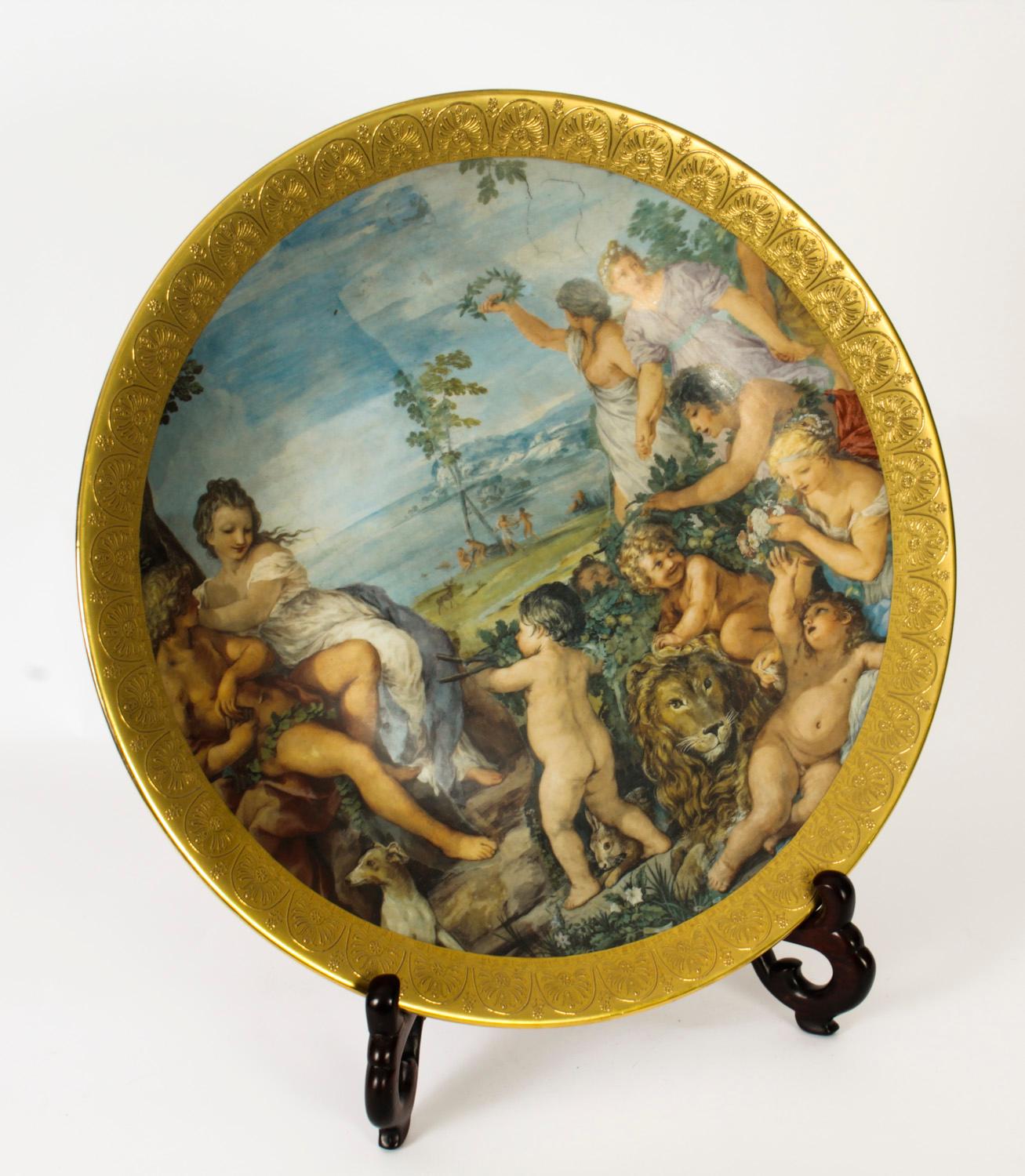 Vintage Italian Porcelain Charger Mid 20th Century In Good Condition For Sale In London, GB
