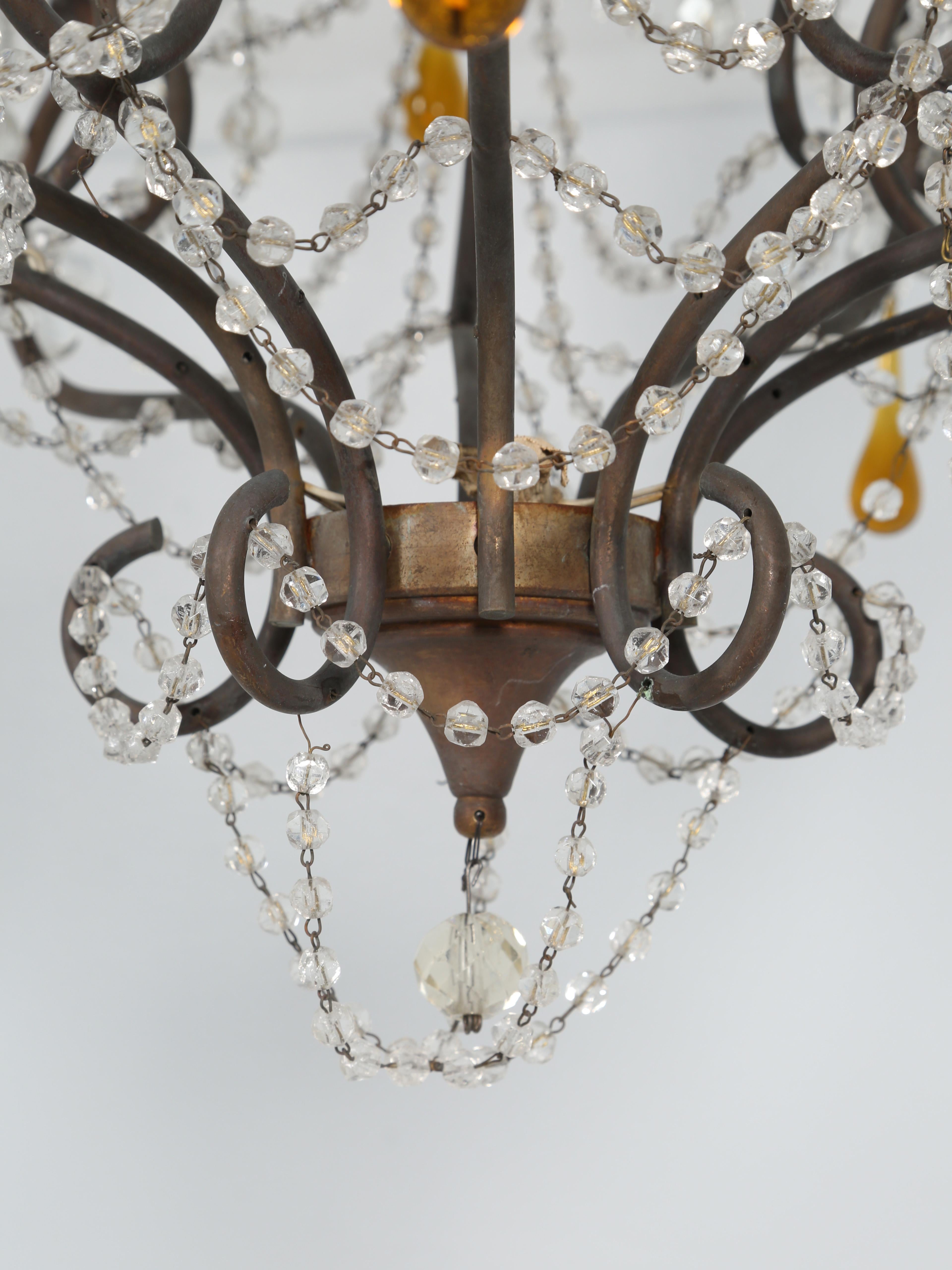 Vintage Italian 5-Light Chandelier with Matching Canopy For Sale 6