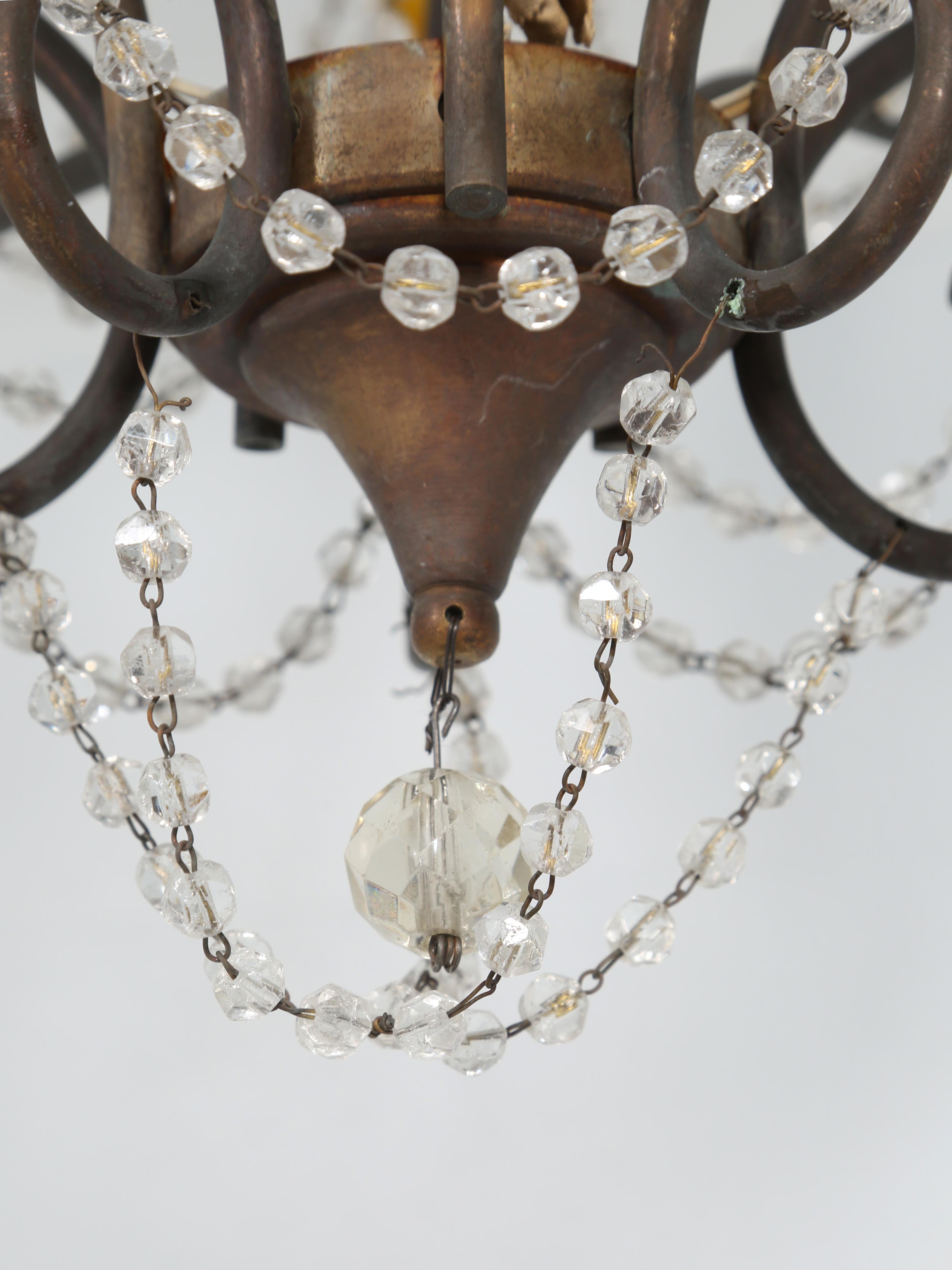 Vintage Italian 5-Light Chandelier with Matching Canopy For Sale 7