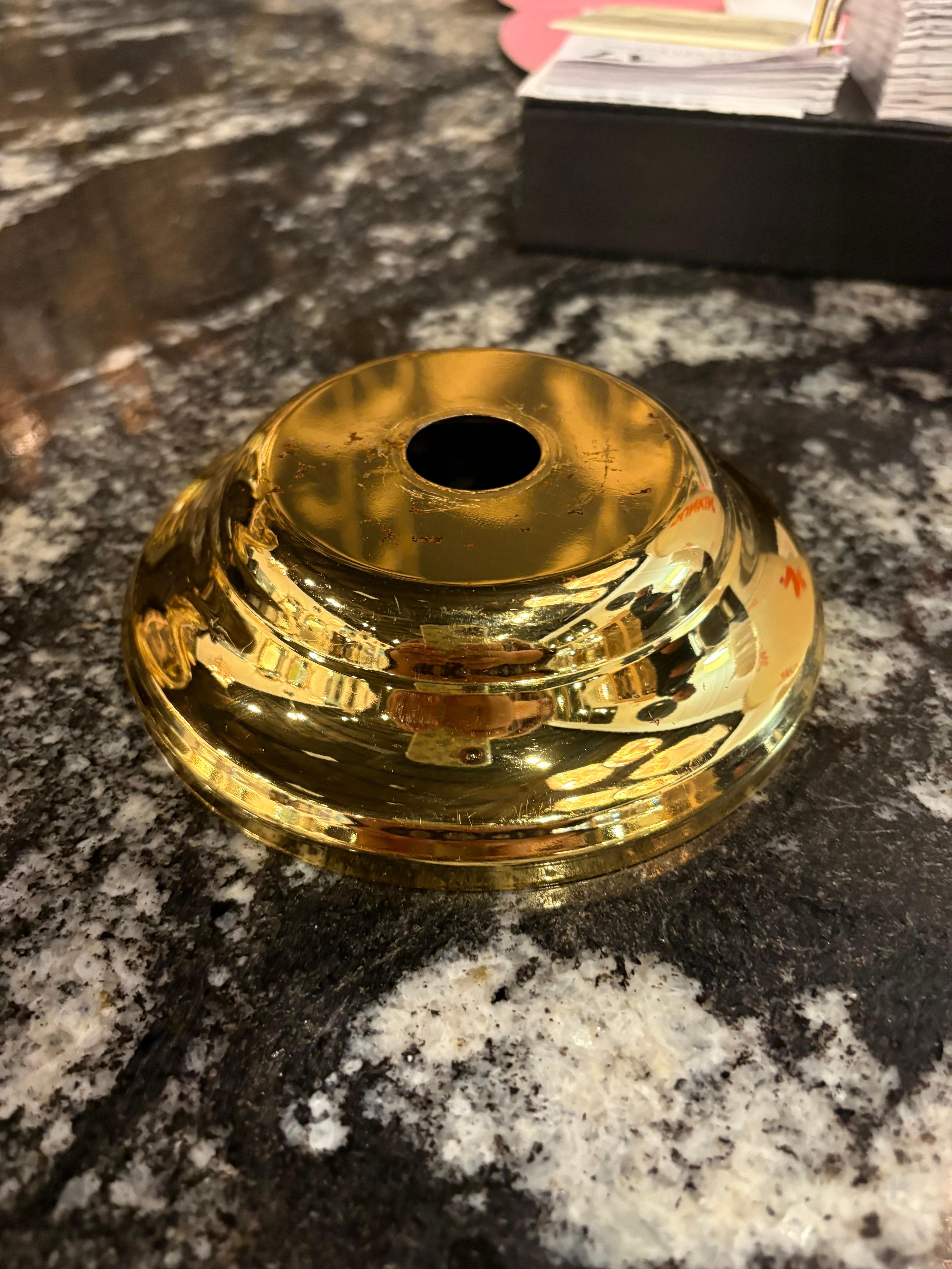 Vintage Italian 7 Tier Murano Venini Quattro Camer Glass Brass Round Chandelier im Angebot 6