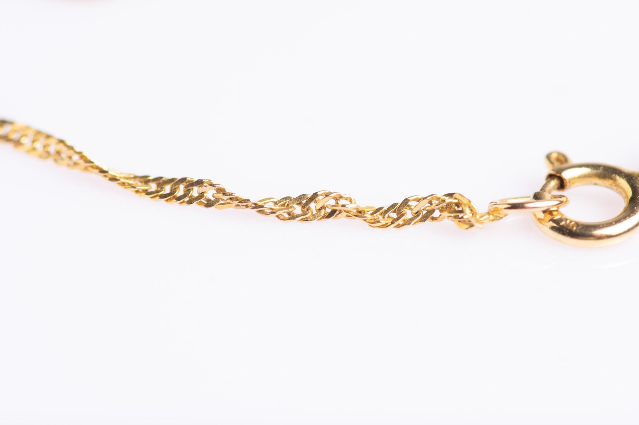 Vintage Italian Glass 9ct Gold Pendentif Bottle Necklace Unisexe en vente