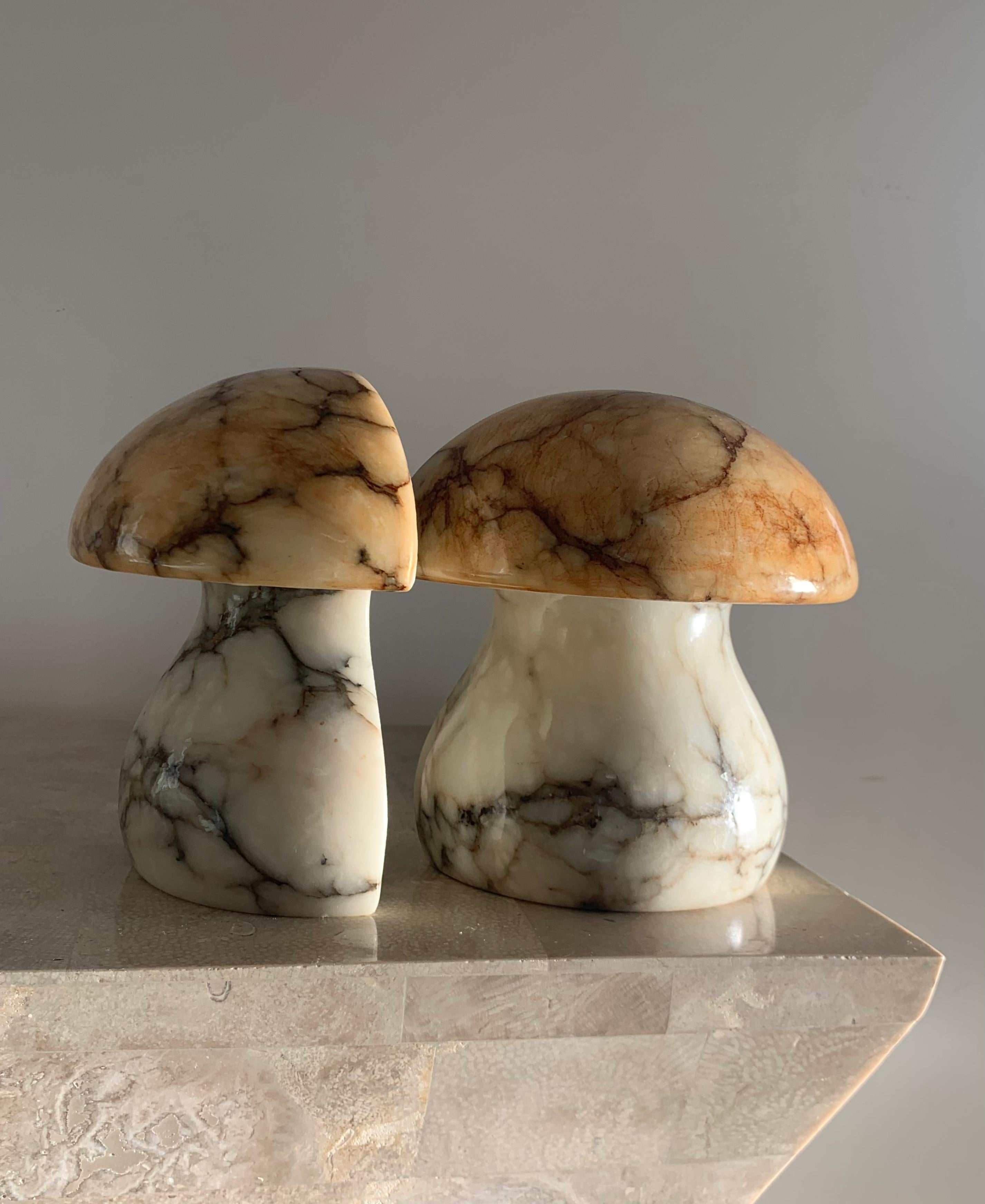 alabaster mushroom bookends