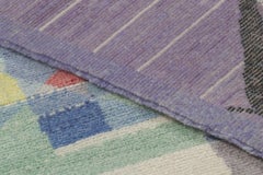 Vintage Italian Abstract Geometric Rug in Bright Pastel Tones - Rug & Kilim