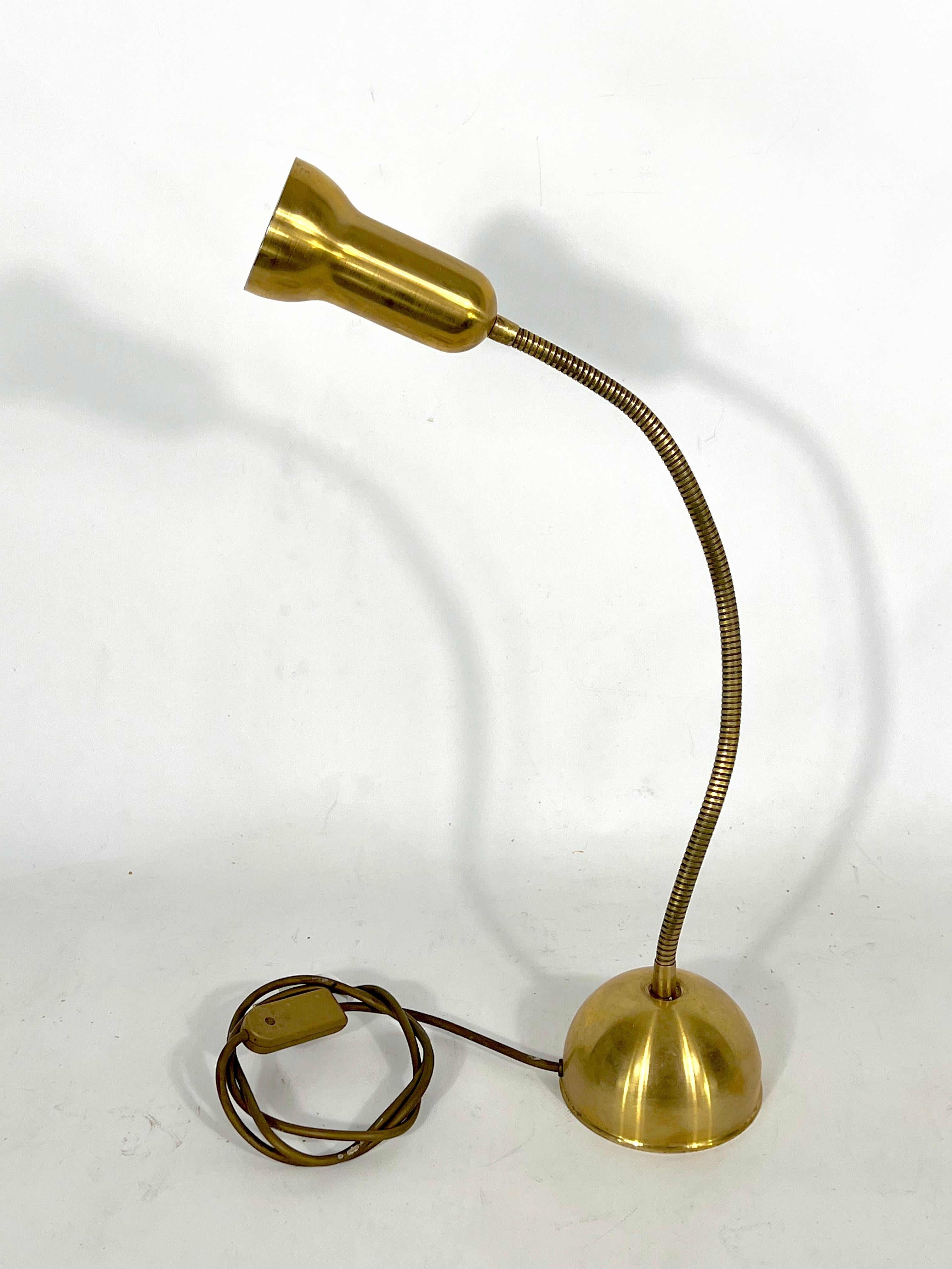 Vintage Italian Adjustable Brass Table Lamp from 60s For Sale 7