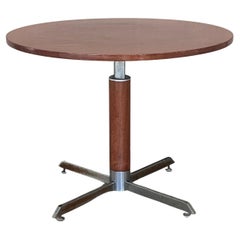 Vintage Italian Adjustable Height Side Table With Chrome Legs