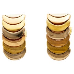 Adriano Chimento, boucles d'oreilles italiennes vintage en or tricolore 18 carats