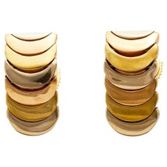 Pendientes vintage italianos Adriano Chimento de oro tricolor de 18 quilates