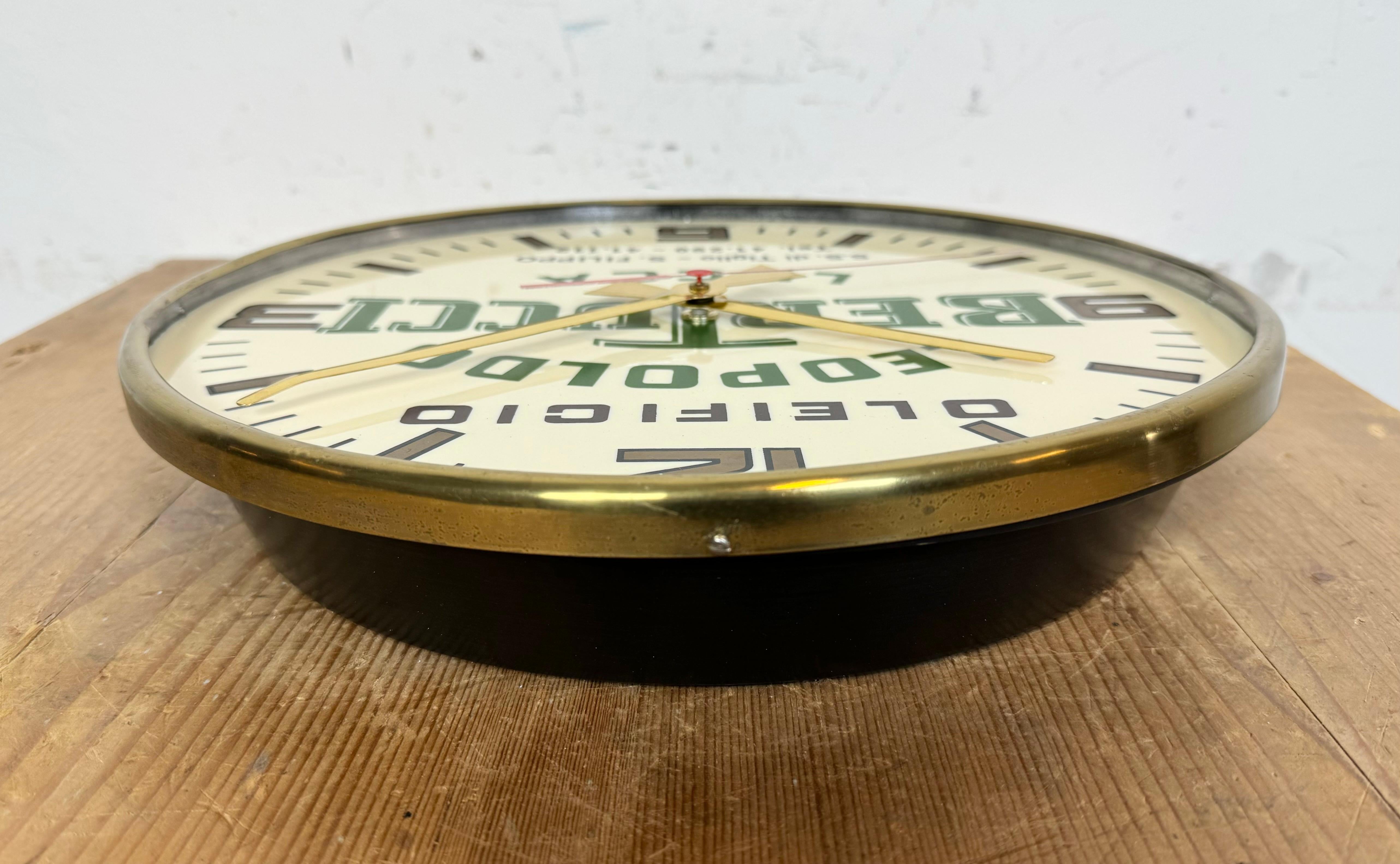 Vintage Italian Advertising Wall Clock, 1970s For Sale 6