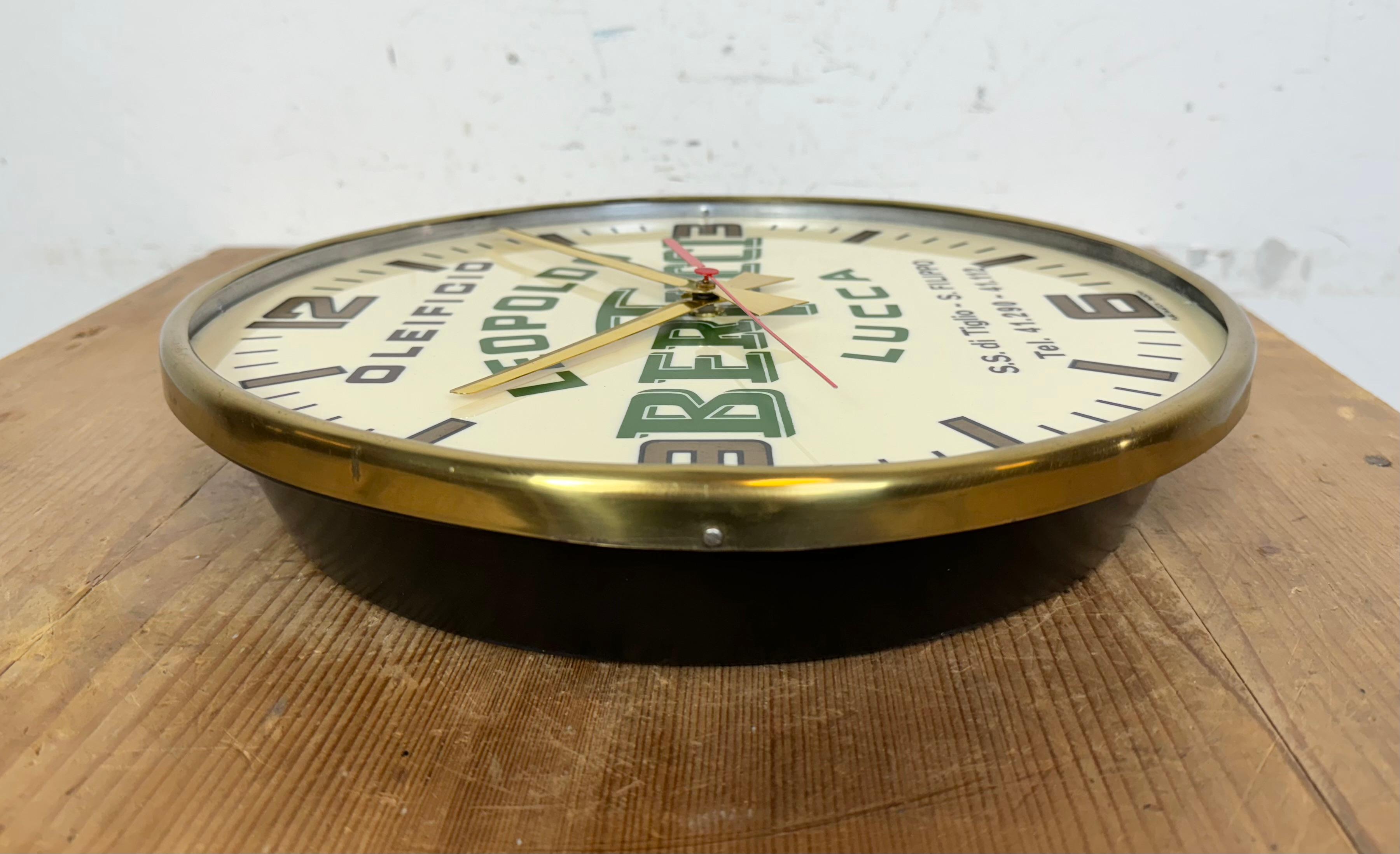 Vintage Italian Advertising Wall Clock, 1970s For Sale 9