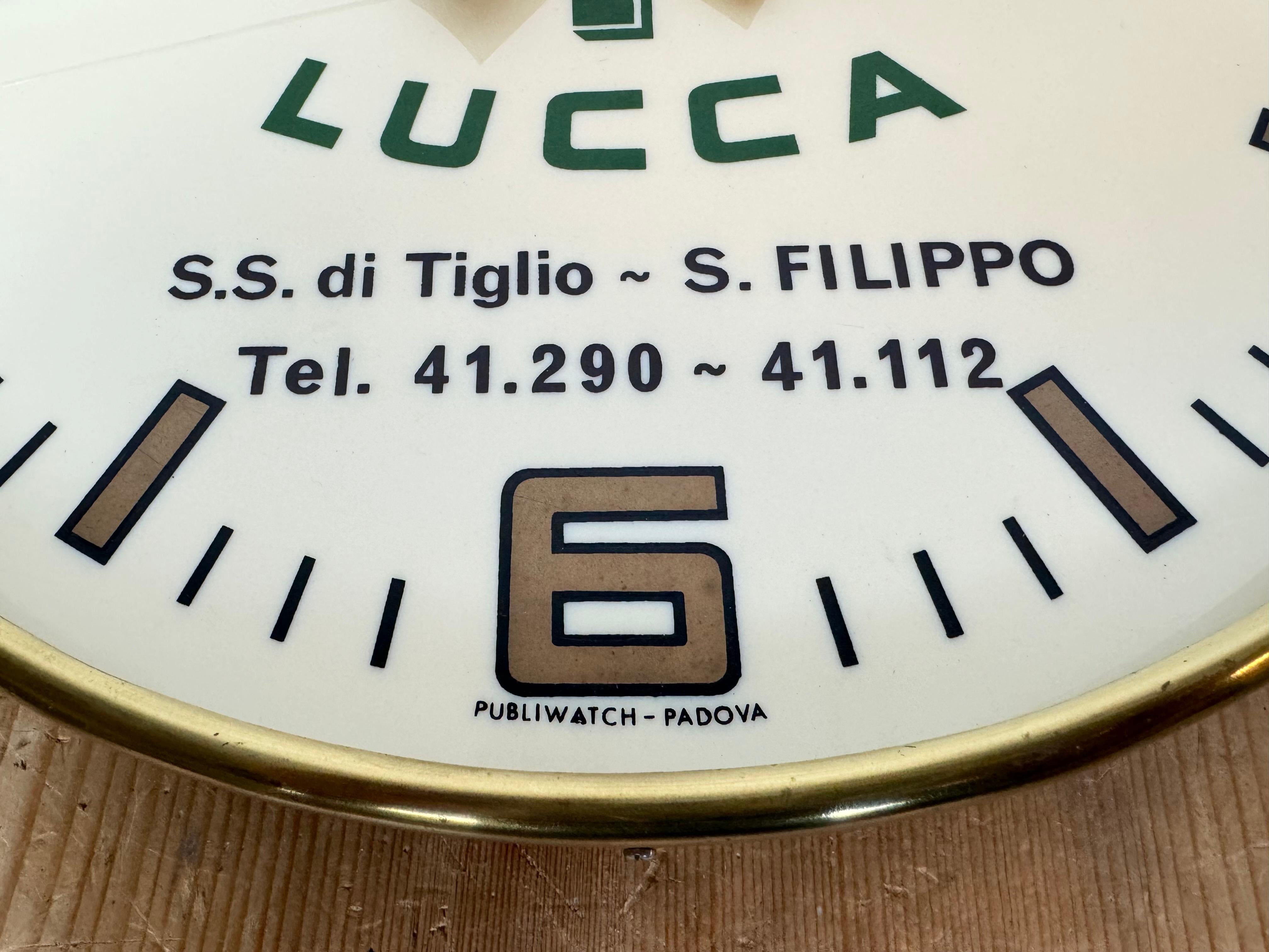 Horloge murale italienne publicitaire vintage, années 1970 en vente 2