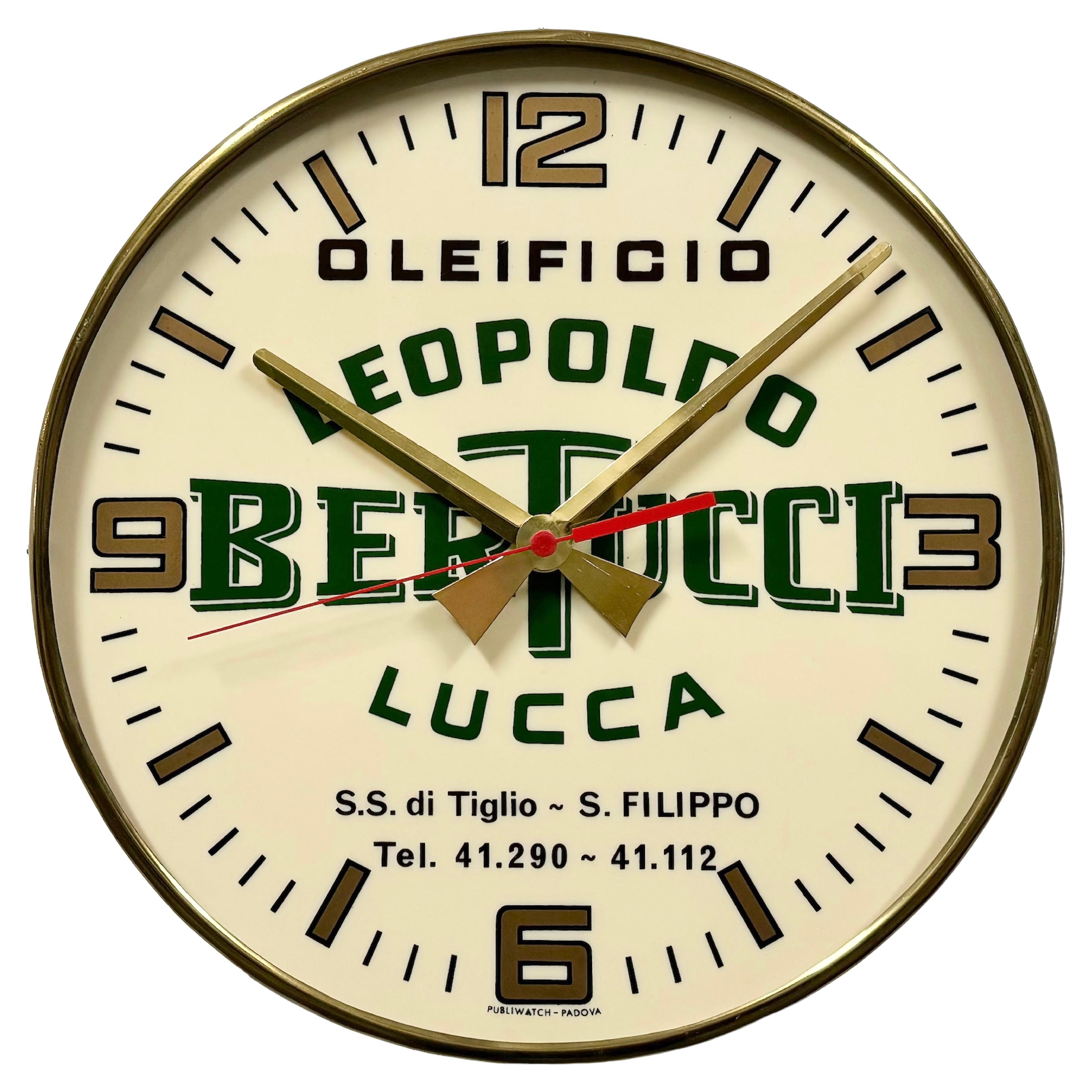 Vintage Italian Advertising Wall Clock, 1970s
