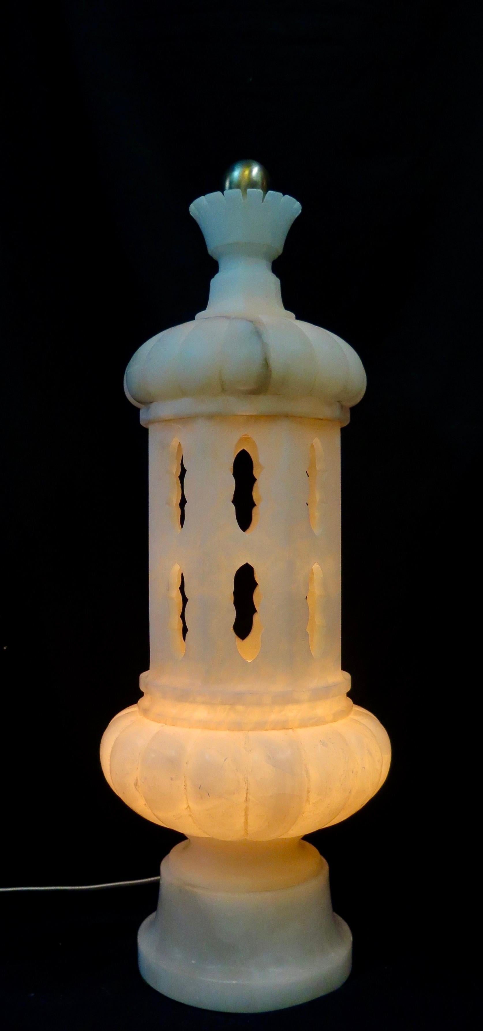 Vintage Italian Lámpara de mesa de alabastro 