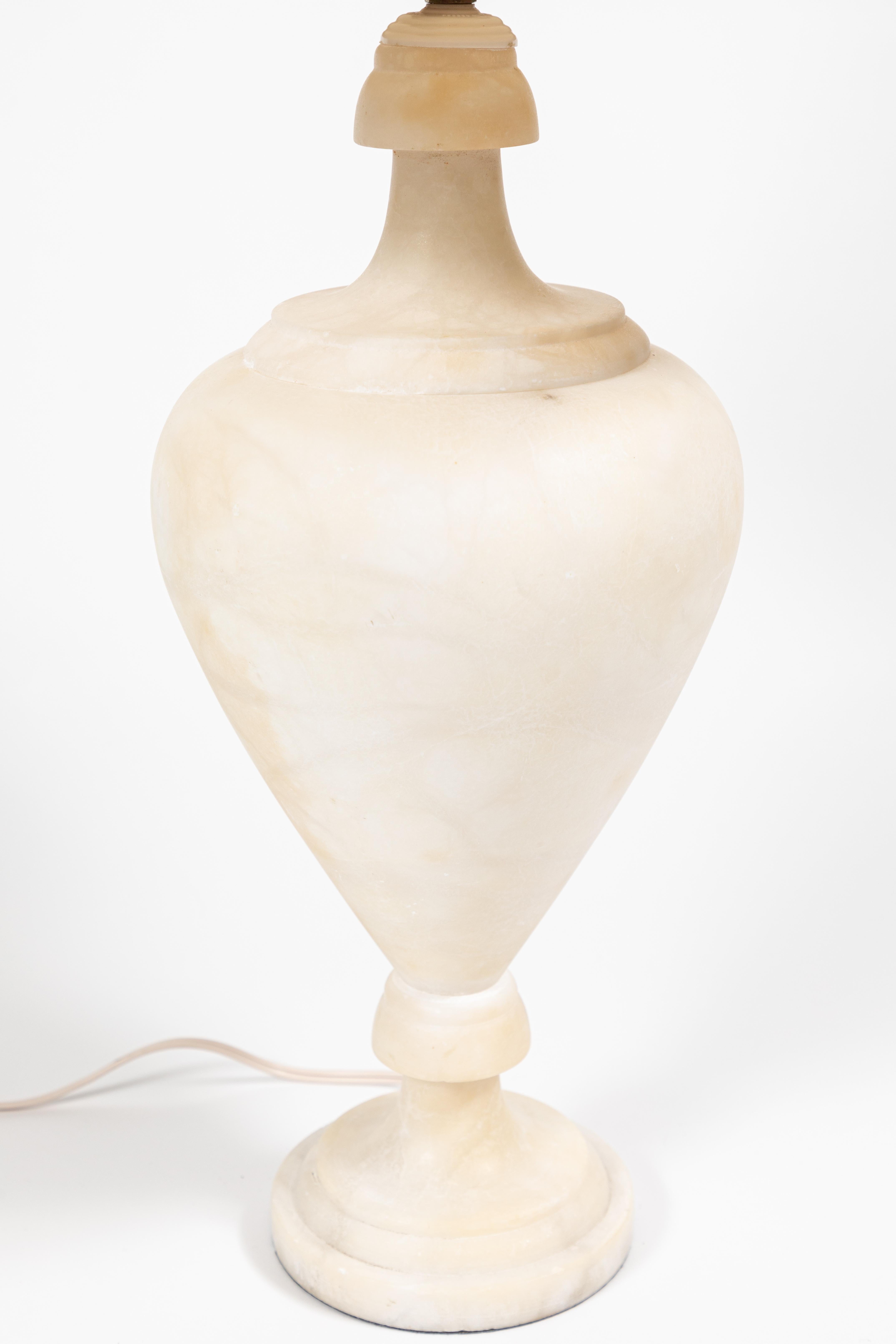 Oiled Vintage Italian Alabaster Lamp