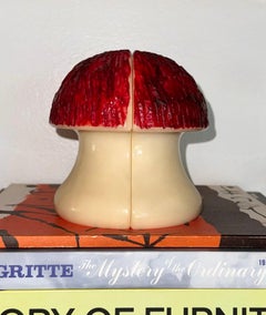Vintage Italian alabaster mushroom bookends, circa 1960