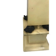 Vintage Italian Alabaster Obelisk with Bronze Turtles