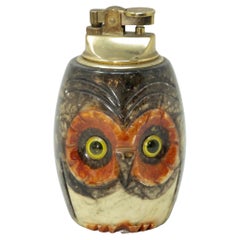 Vintage Italian Alabaster Owl Table Lighter