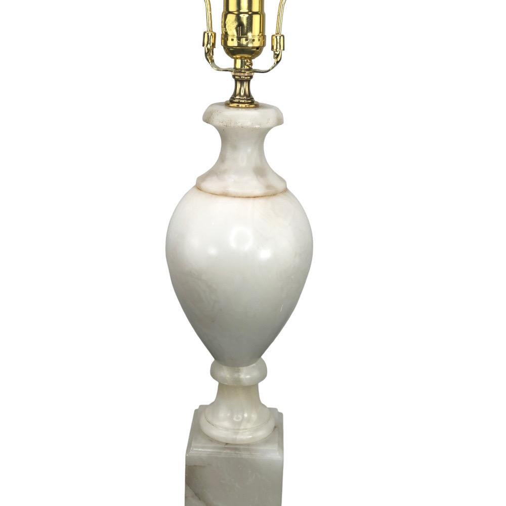 Vintage Italian Alabaster Urn Form Lamp In Good Condition For Sale In Chapel Hill, NC