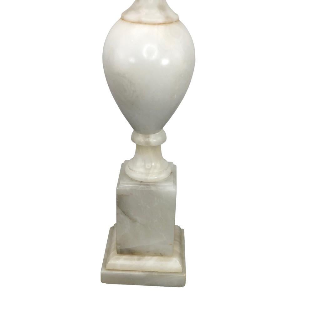 Mid-20th Century Vintage Italian Alabaster Urn Form Lamp For Sale