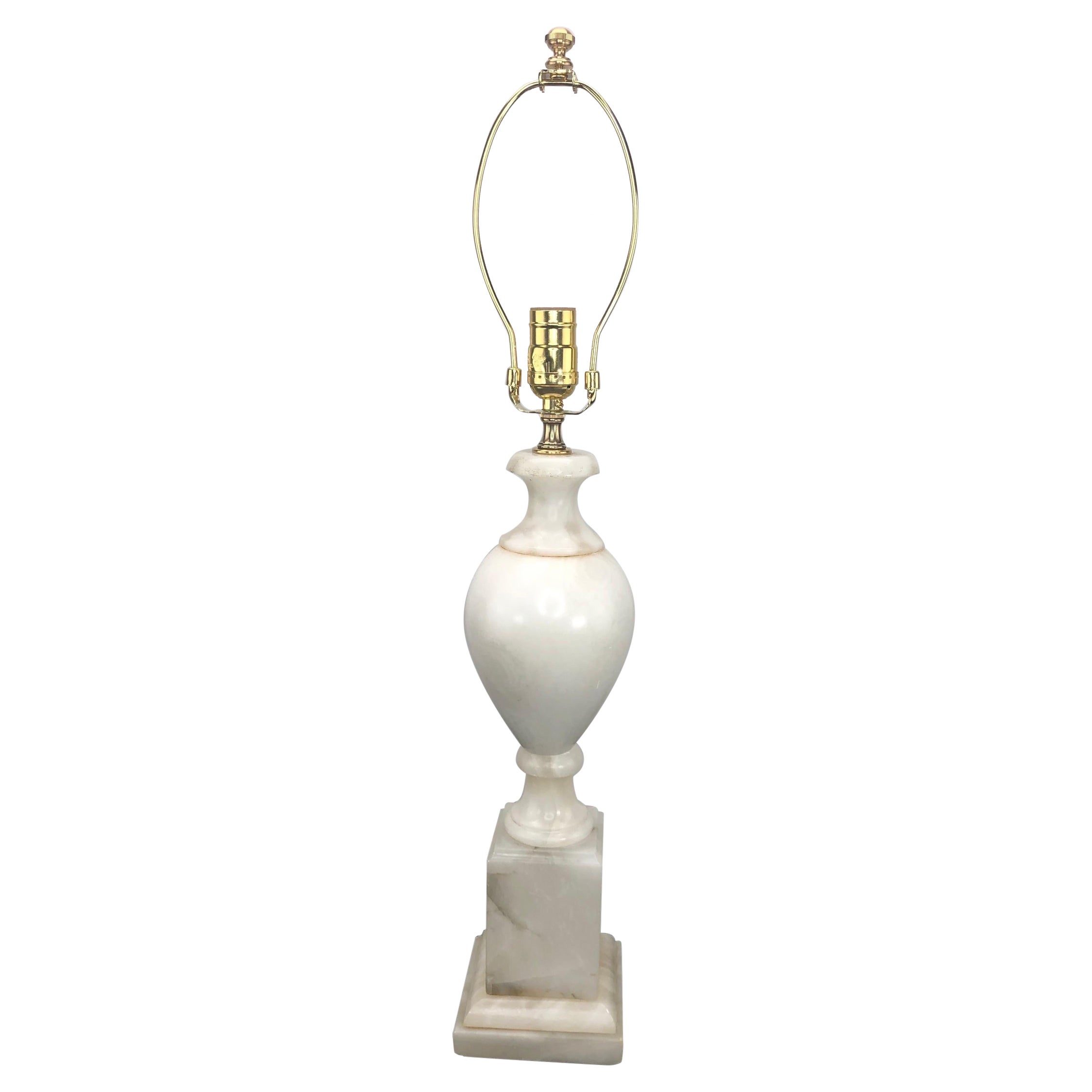 Lampada a forma di urna in alabastro Vintage Italian Lamp