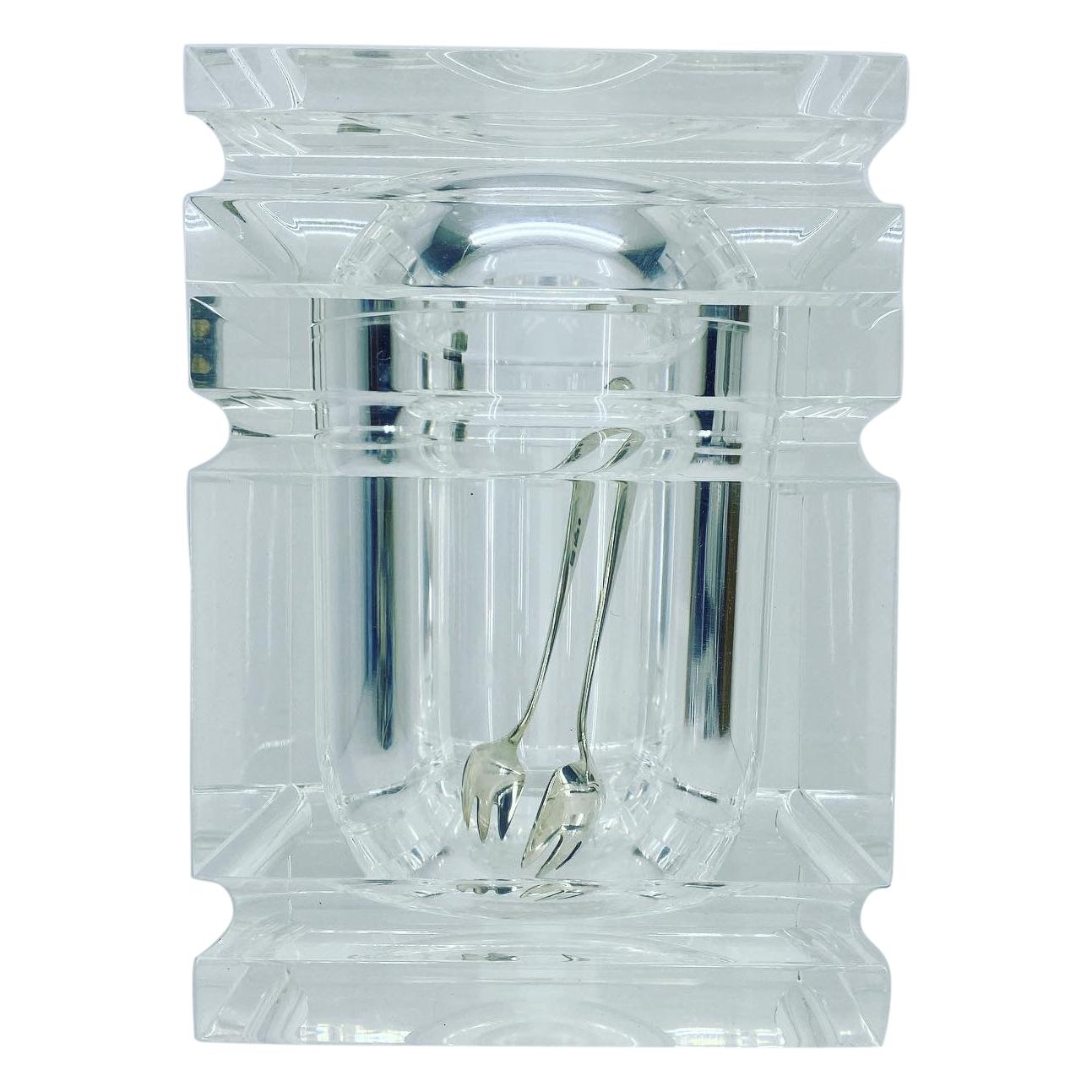 Lucite Ice Bucket with Swivel Lid at 1stDibs
