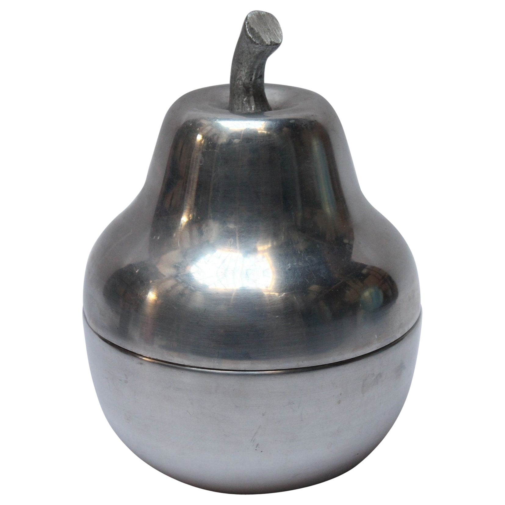 Seau à glace "poire" vintage en aluminium italien