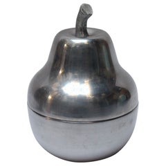 Secchiello per il ghiaccio "a pera" in alluminio vintage