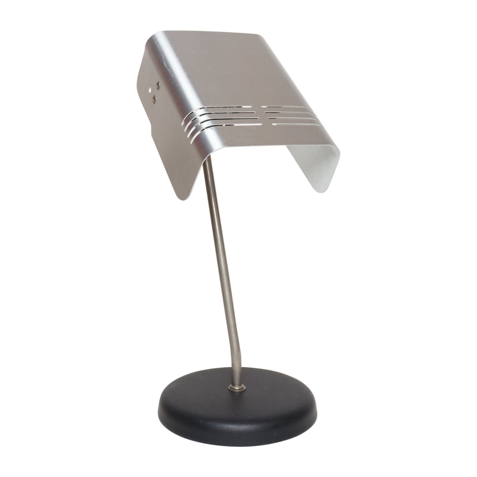 Vintage Italian Aluminum Table Lamp with Swiveling Shade by Targetti Sankey