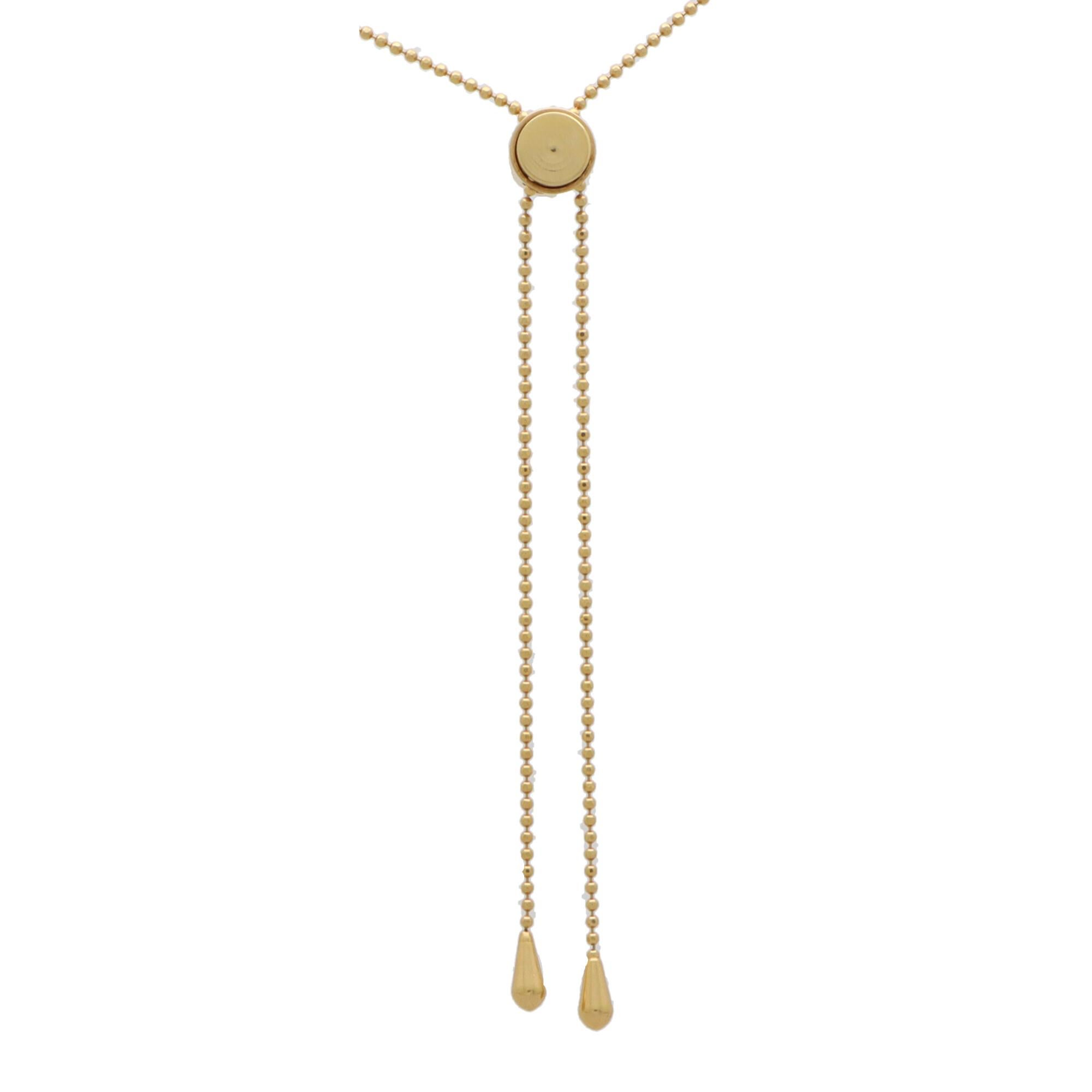 Women's or Men's Vintage Italian Amethyst Adjustable Tassel Necklace Set in 14k Yellow Gold For Sale