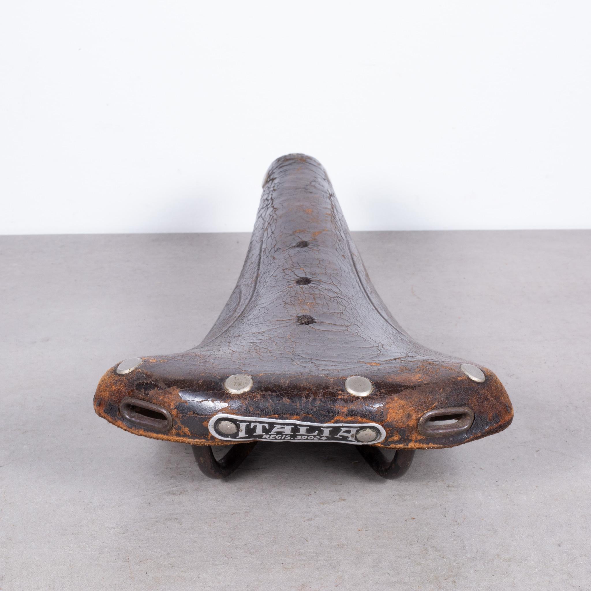 Sillines de bicicleta vintage de cuero italiano y francés C.1930 en venta 4
