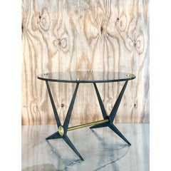 Vintage Italian Angelo Ostuni Aluminum Cocktail Table